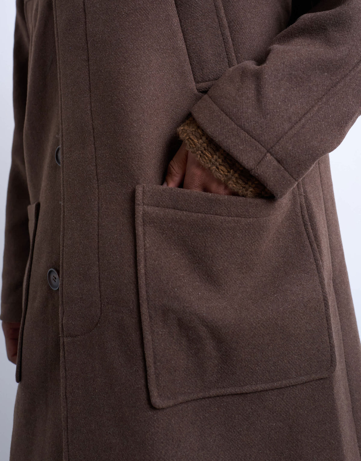 Topman premium wool blend raglan over coat in chocolate