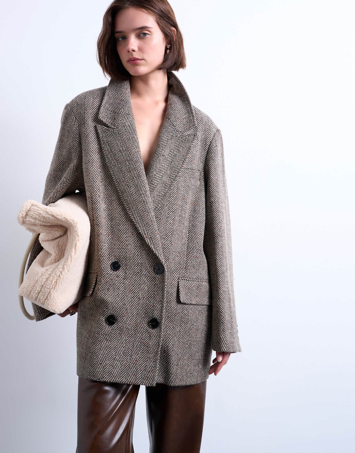 Topshop twill heritage blazer with wool in multi