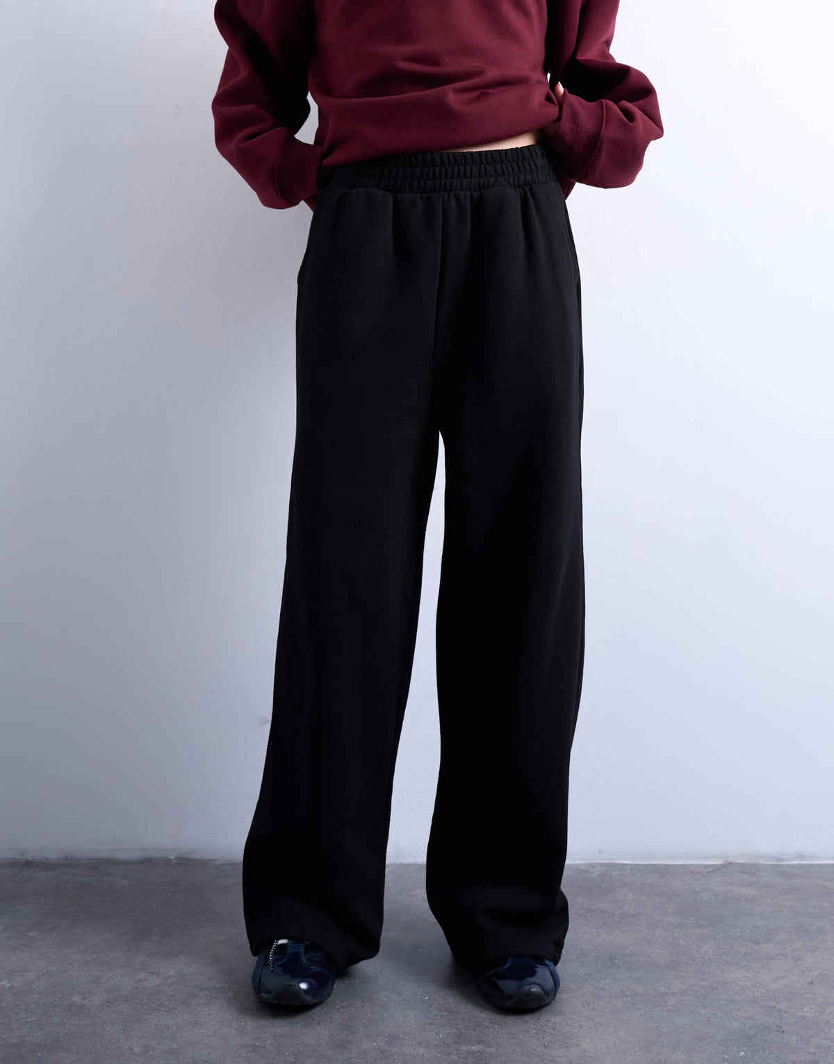 Topshop straight leg jogger in black