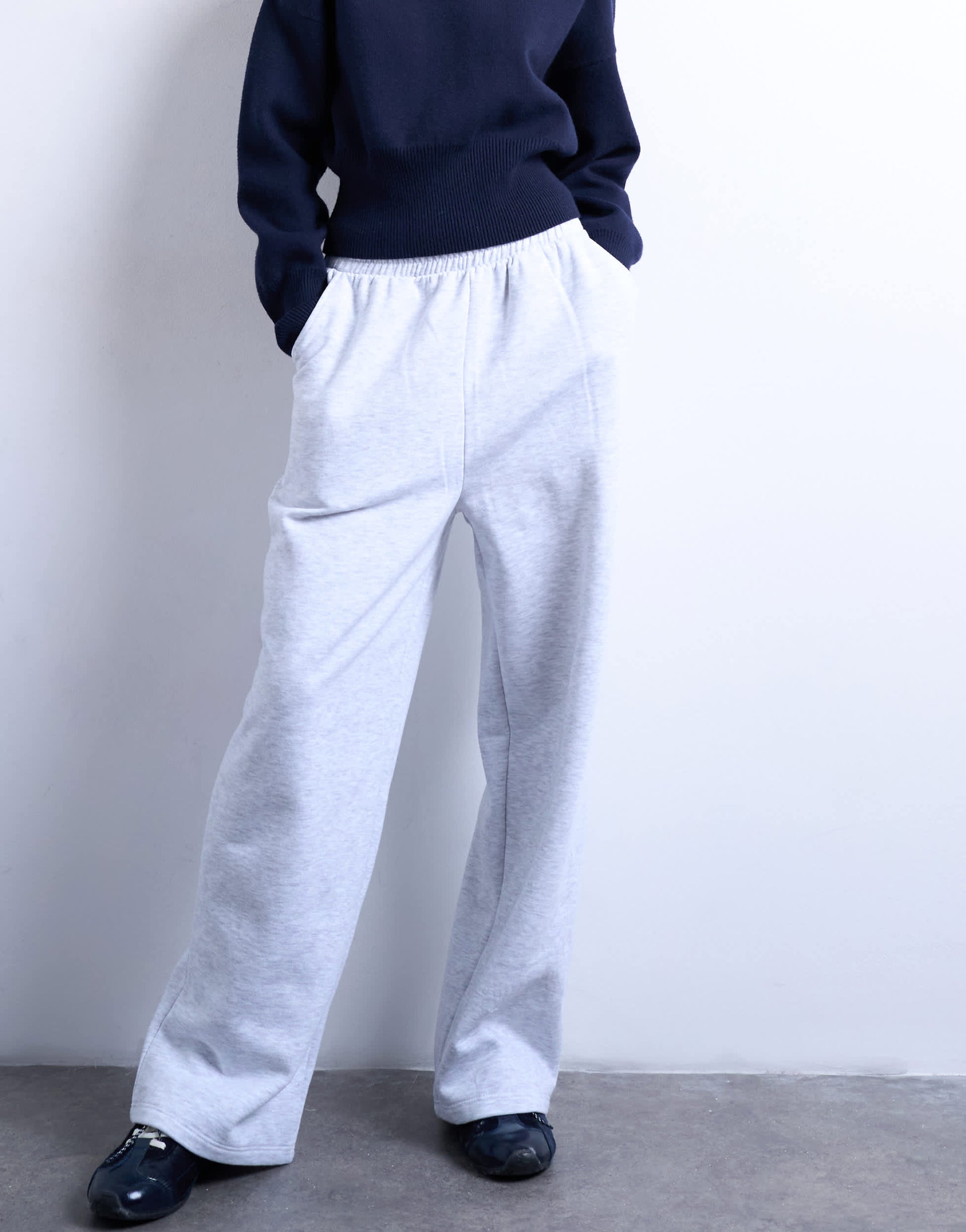 Topshop straight leg jogger in ash grey