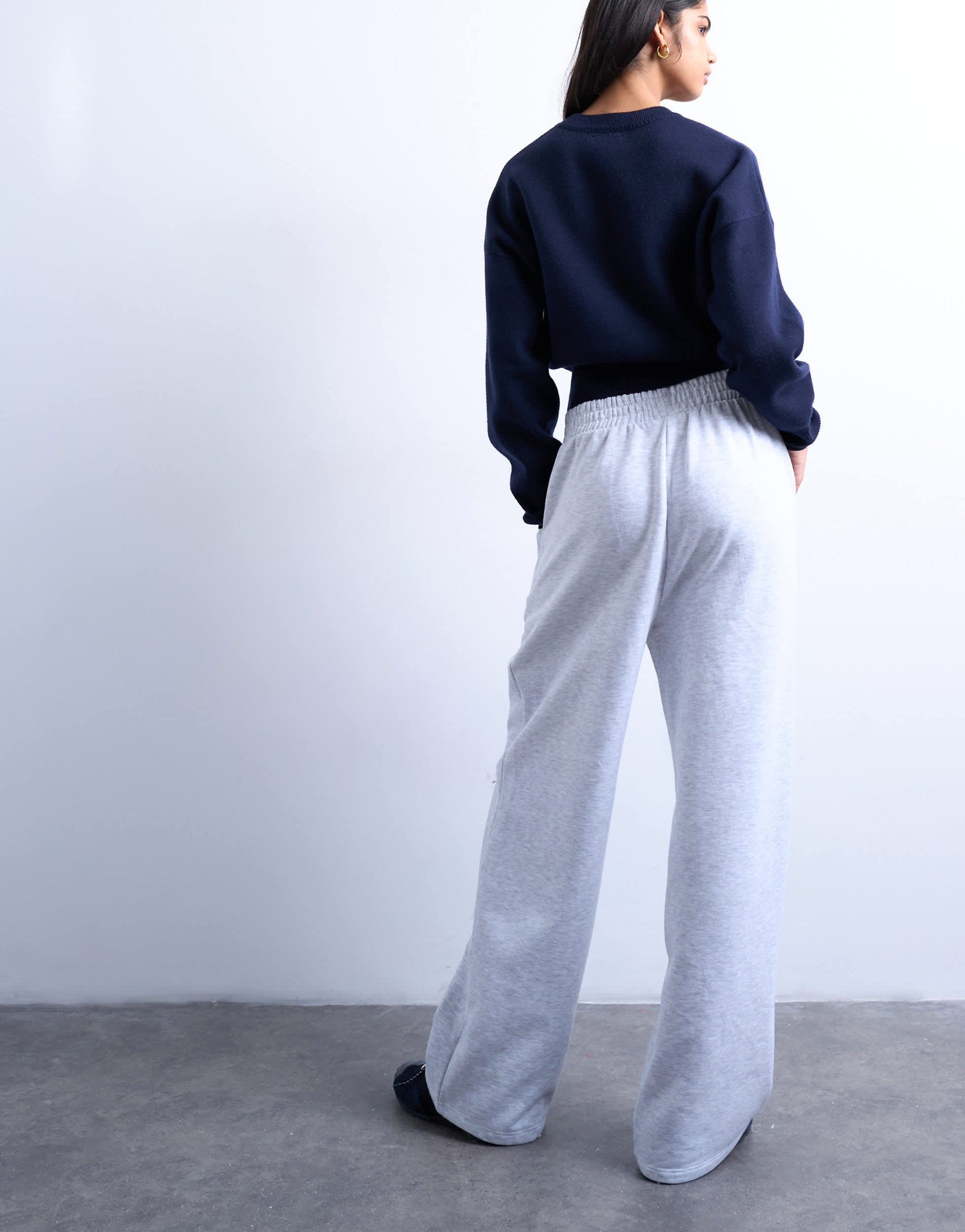 Topshop straight leg jogger in ash grey