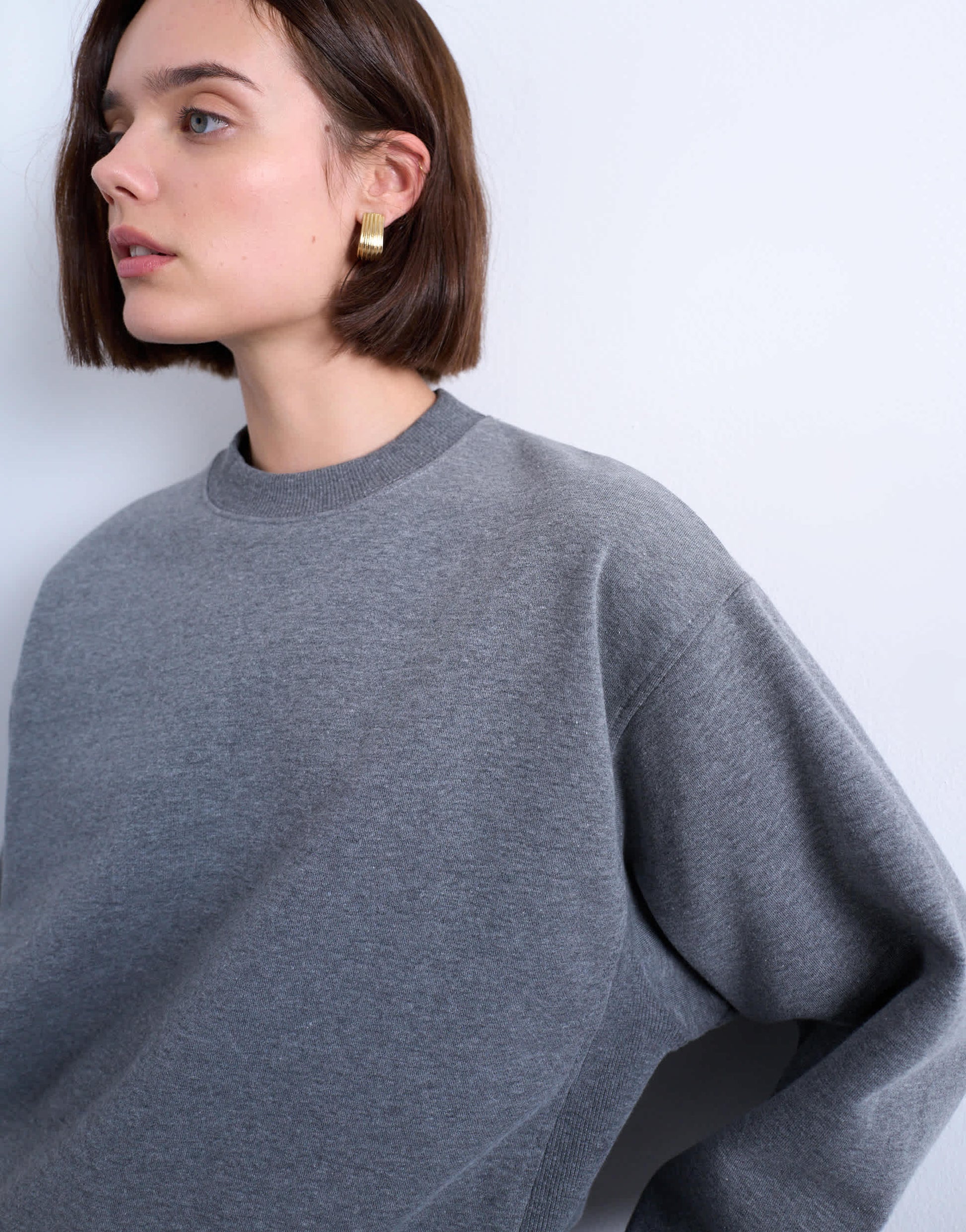 Topshop ultimate sweat in dark grey marl