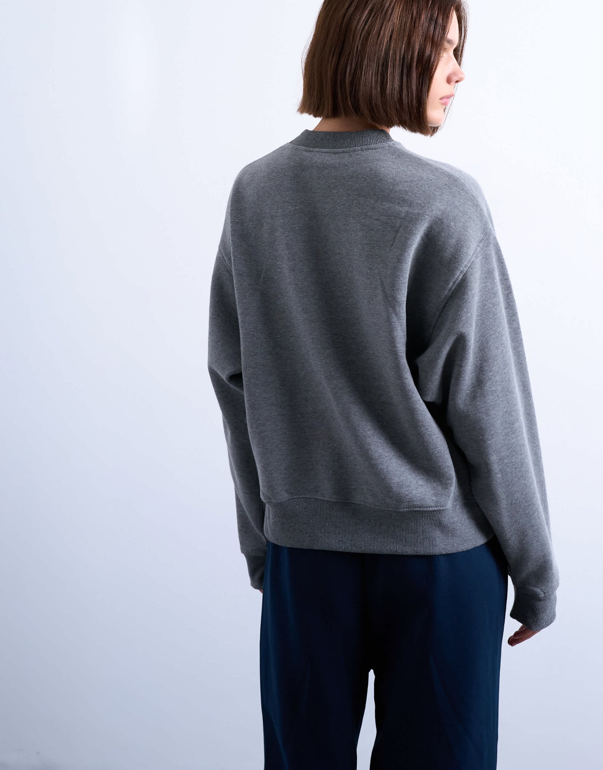 Topshop ultimate sweat in dark grey marl