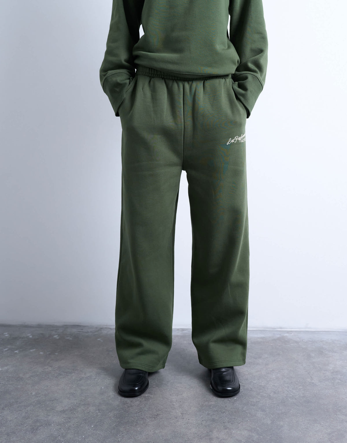 Topshop la paloma embroidered straight jogger co-ord in green