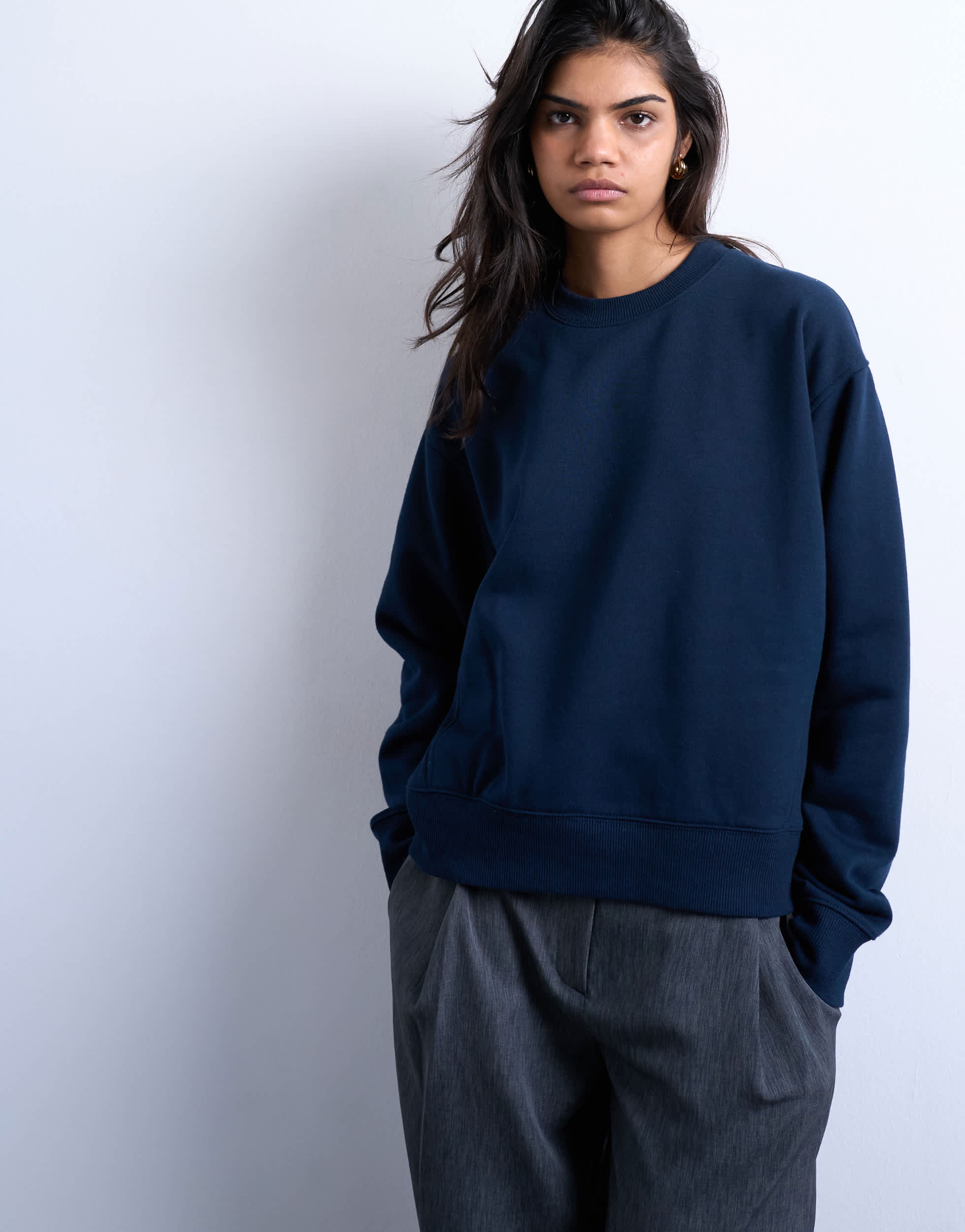 Topshop Ultimate Sweatshirt in Dunkelblau