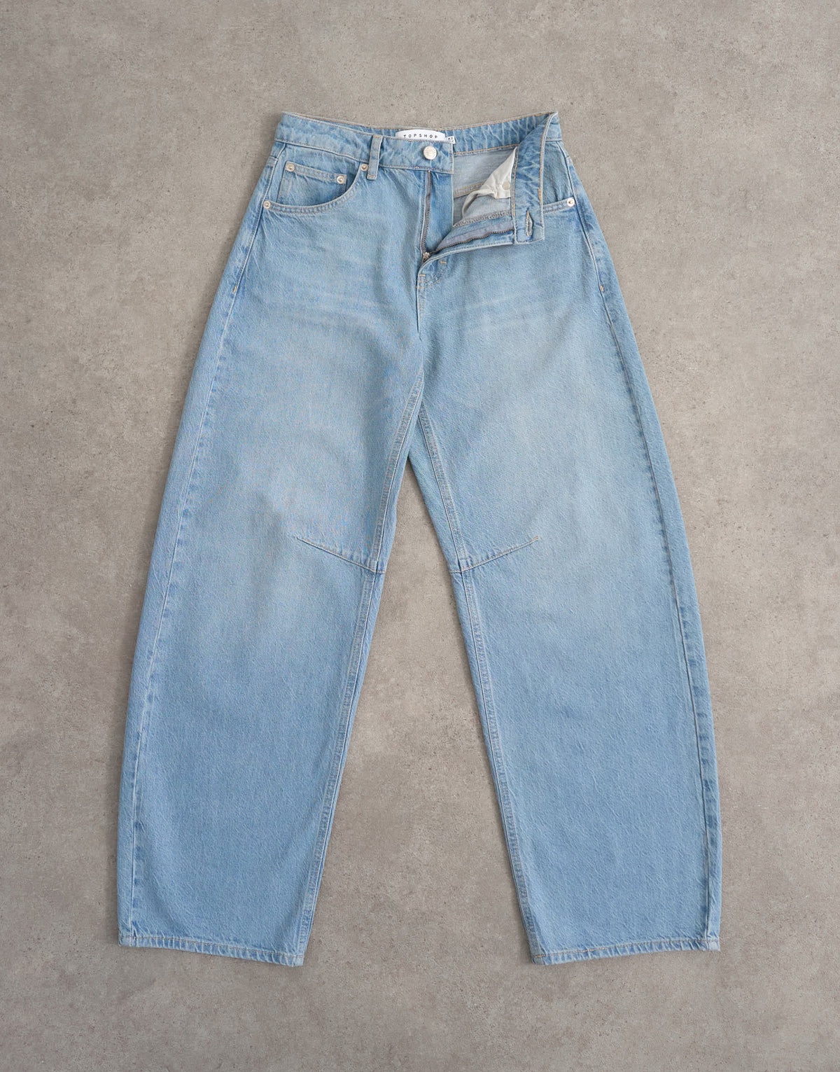 Topshop Barrel mid rise jean in bleach