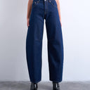Topshop Barrel mid rise jean in indigo rinse