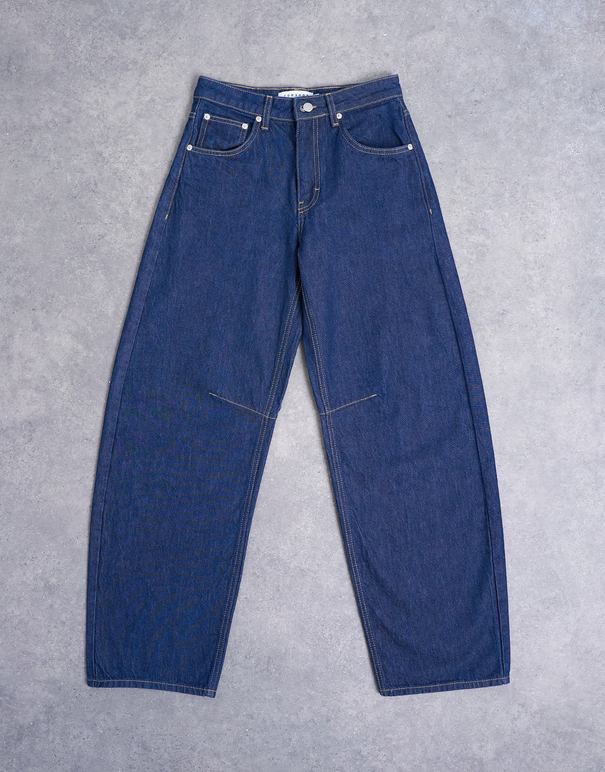 Topshop Barrel mid rise jean in indigo rinse
