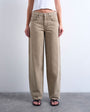 Topshop Cinch low rise relaxed jean in latte