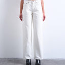 Topshop Jeans mit niedrigem Bund und lockerer Passform in Weiß