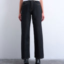 Topshop Column mid rise jean in black ecru