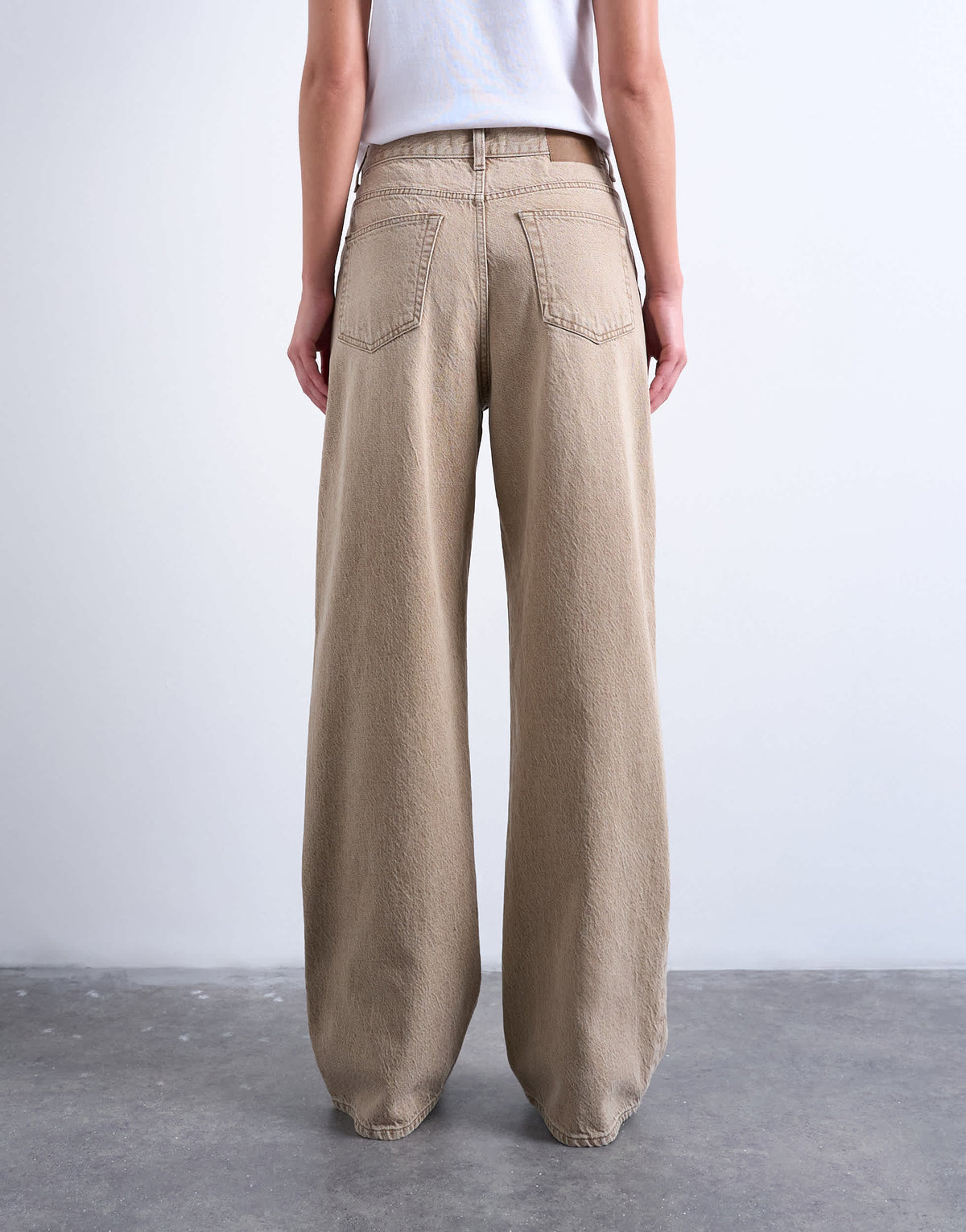 Topshop Column mid rise jean in washed beige
