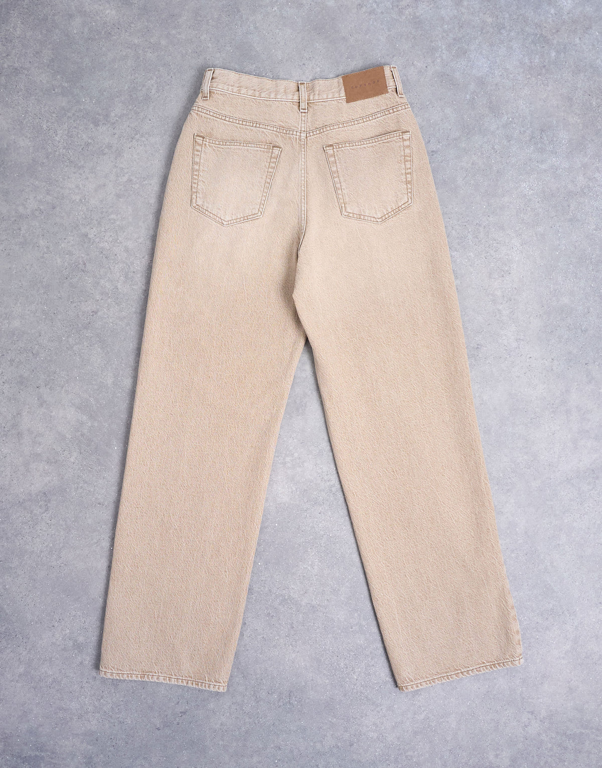 Topshop Column mid rise jean in washed beige