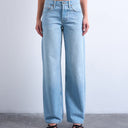 Topshop Ember low rise straight leg jean in bleach