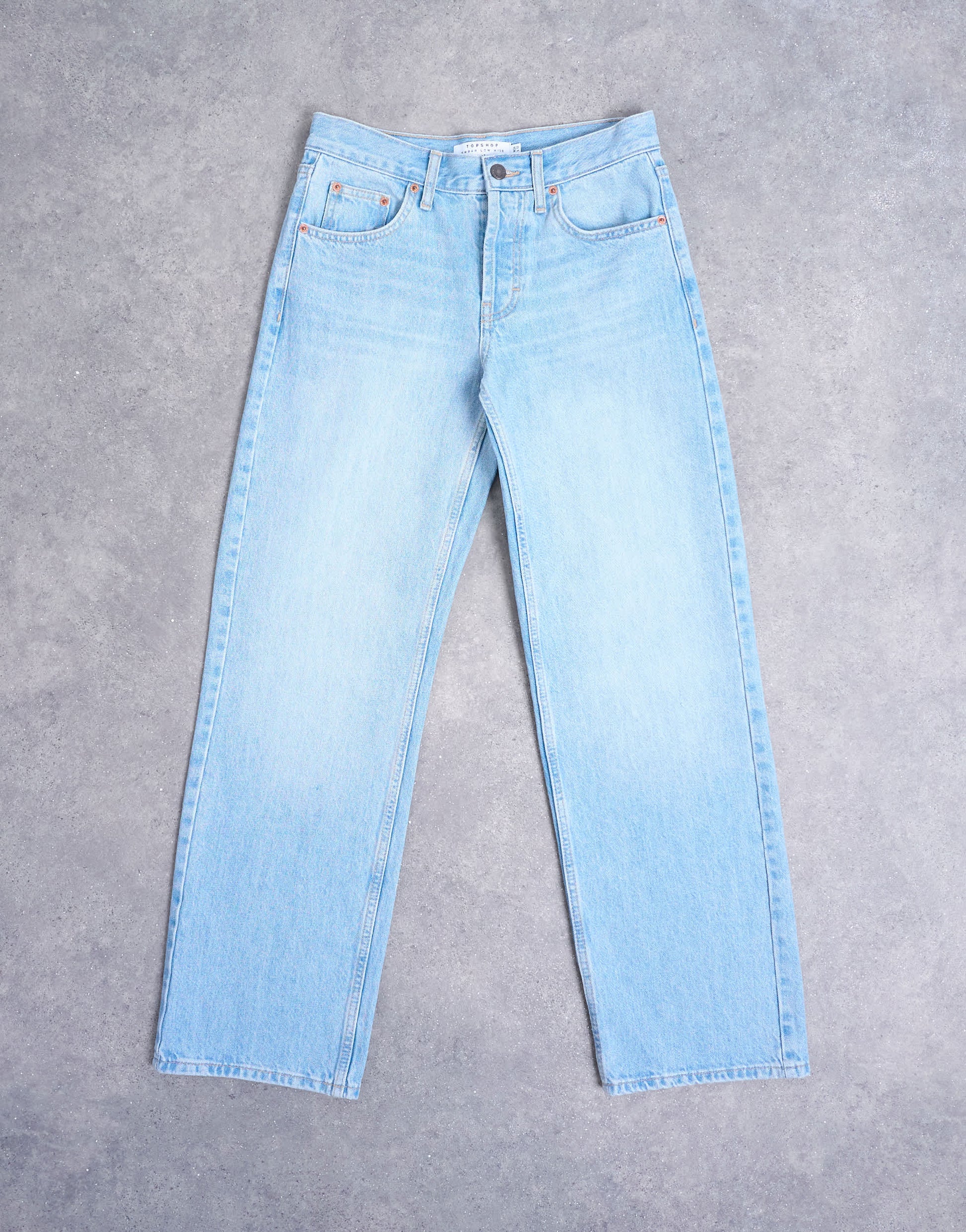 Topshop Ember low rise straight leg jean in bleach