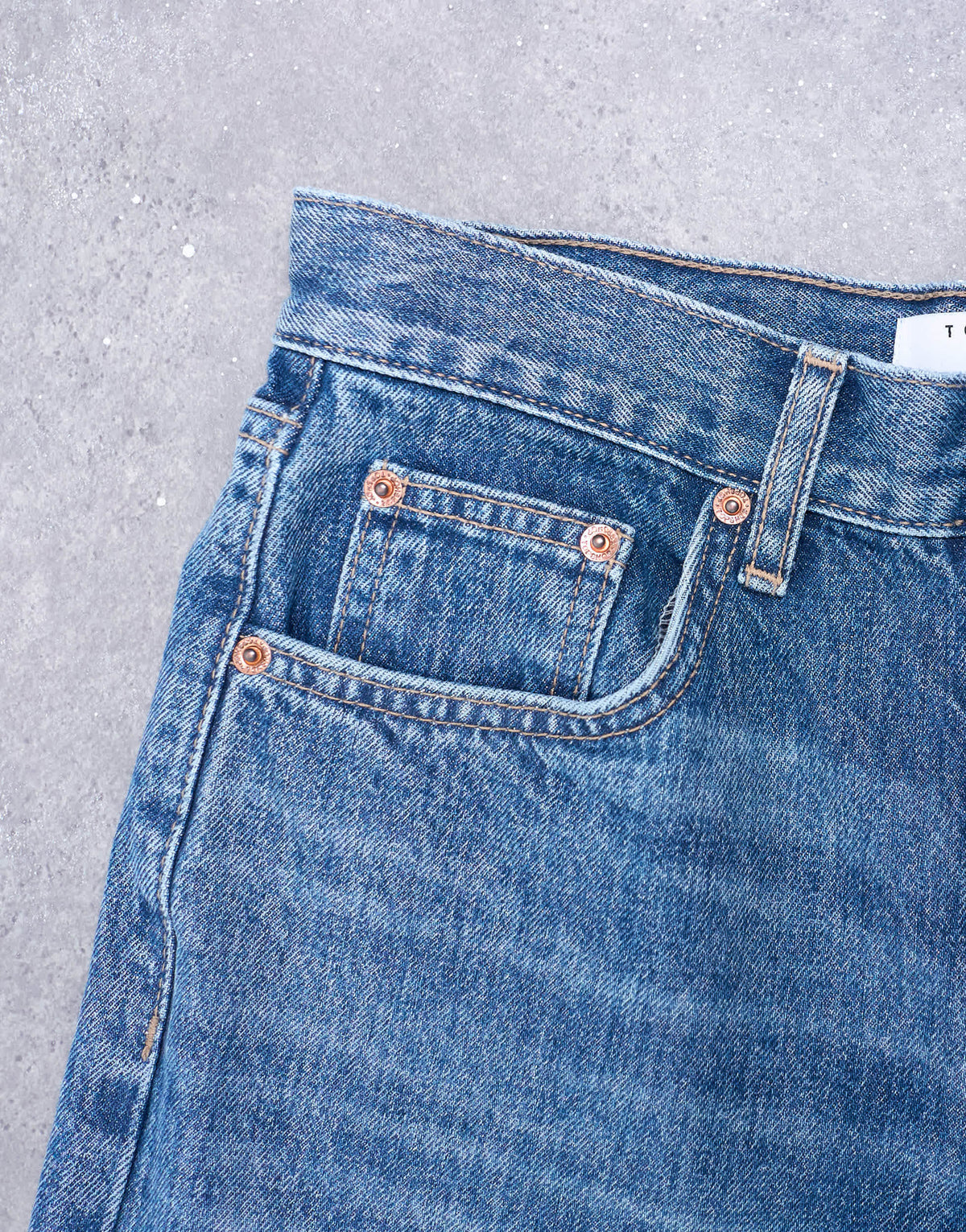 Topshop low rise straight leg jean in vintage blue