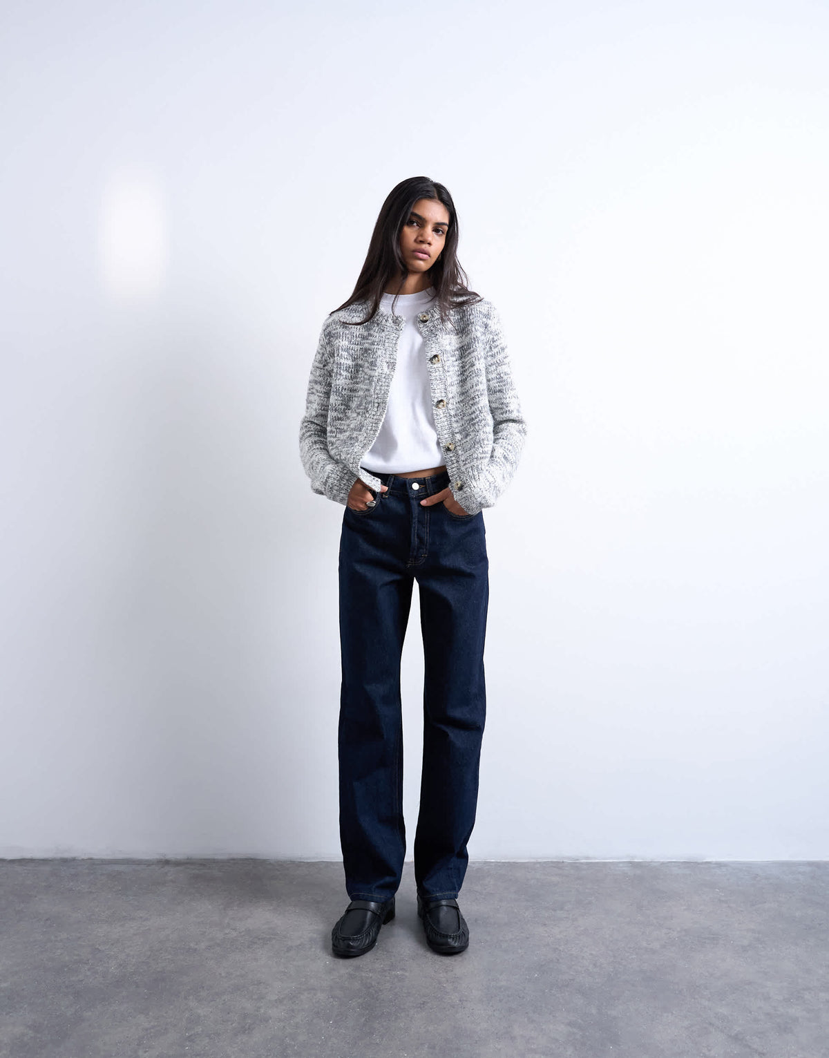 Topshop Kort high rise straight jean in indigo rinse