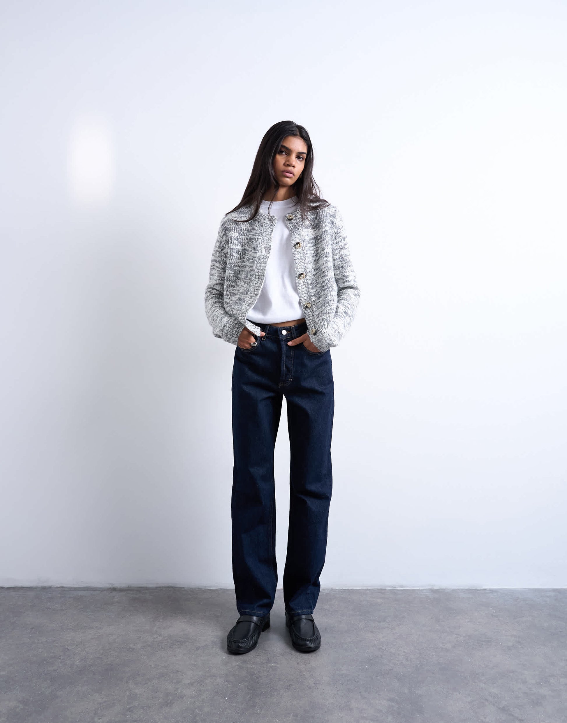 Topshop Kort high rise straight jean in indigo rinse