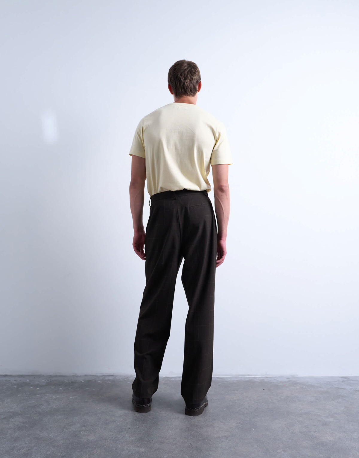 Topman wide leg check smart trousers in chocolate