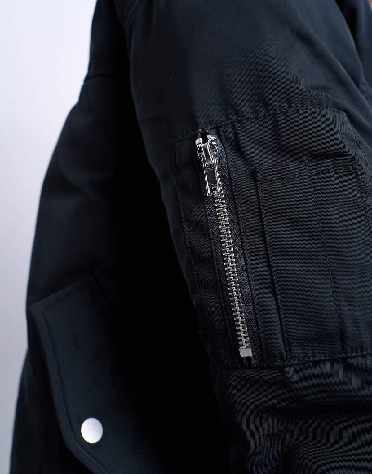 Topshop padded hybrid bomber jacket in black