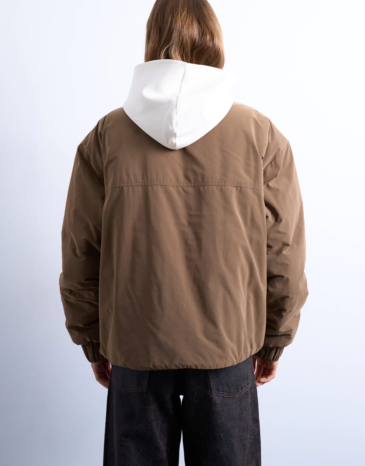 Topshop hybrid padded jacket in mushroom