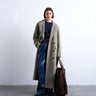 Manteau Topshop à trois boutons en laine brossée couleur sauge