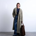 Topshop 3 button brushed coat with wool in sage
