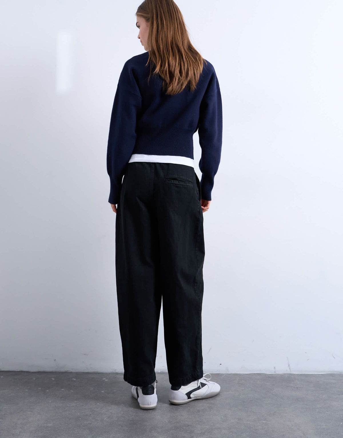 Topshop front seam detail balloon twill trouser in black