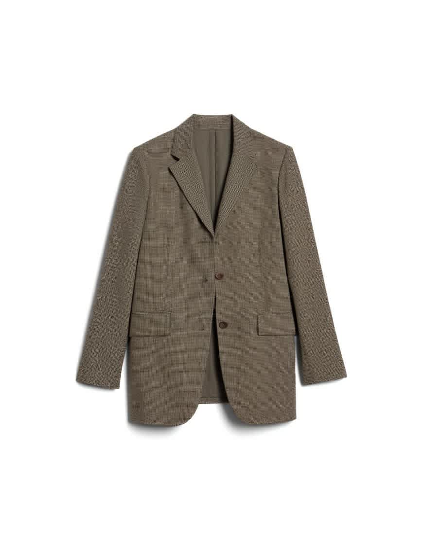 Topshop 3 button mensy blazer in heritage check in green