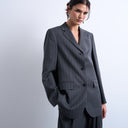 Topshop 3 button mensy pinstripe blazer co-ord in charcoal