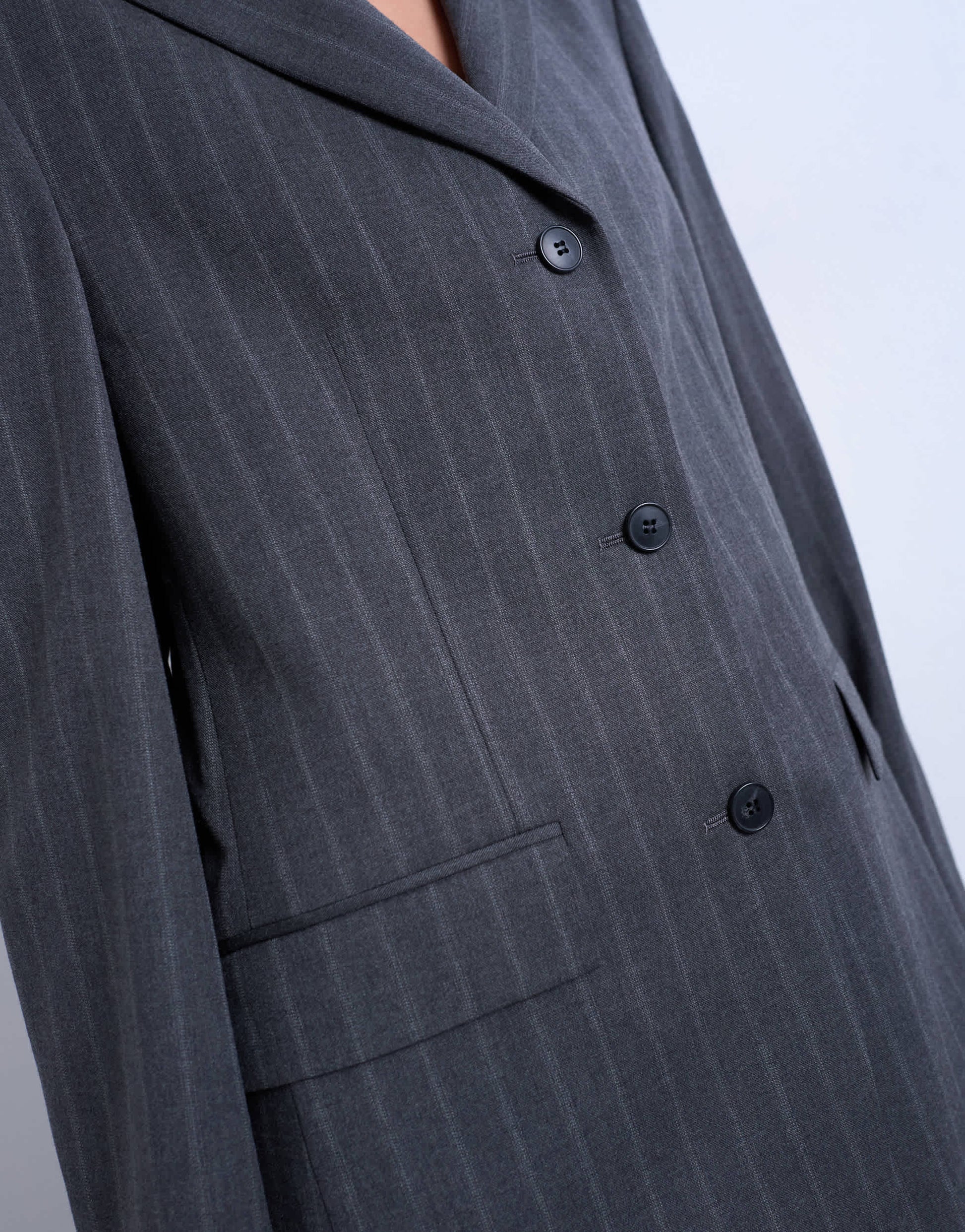 Topshop 3 button mensy pinstripe blazer co-ord in charcoal