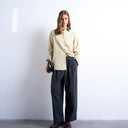 Topshop cord wide leg awkward length trouser in slate