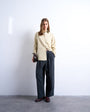 Topshop cord wide leg awkward length trouser in slate