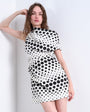 Topshop drape detail clean mini dress in abstract spot