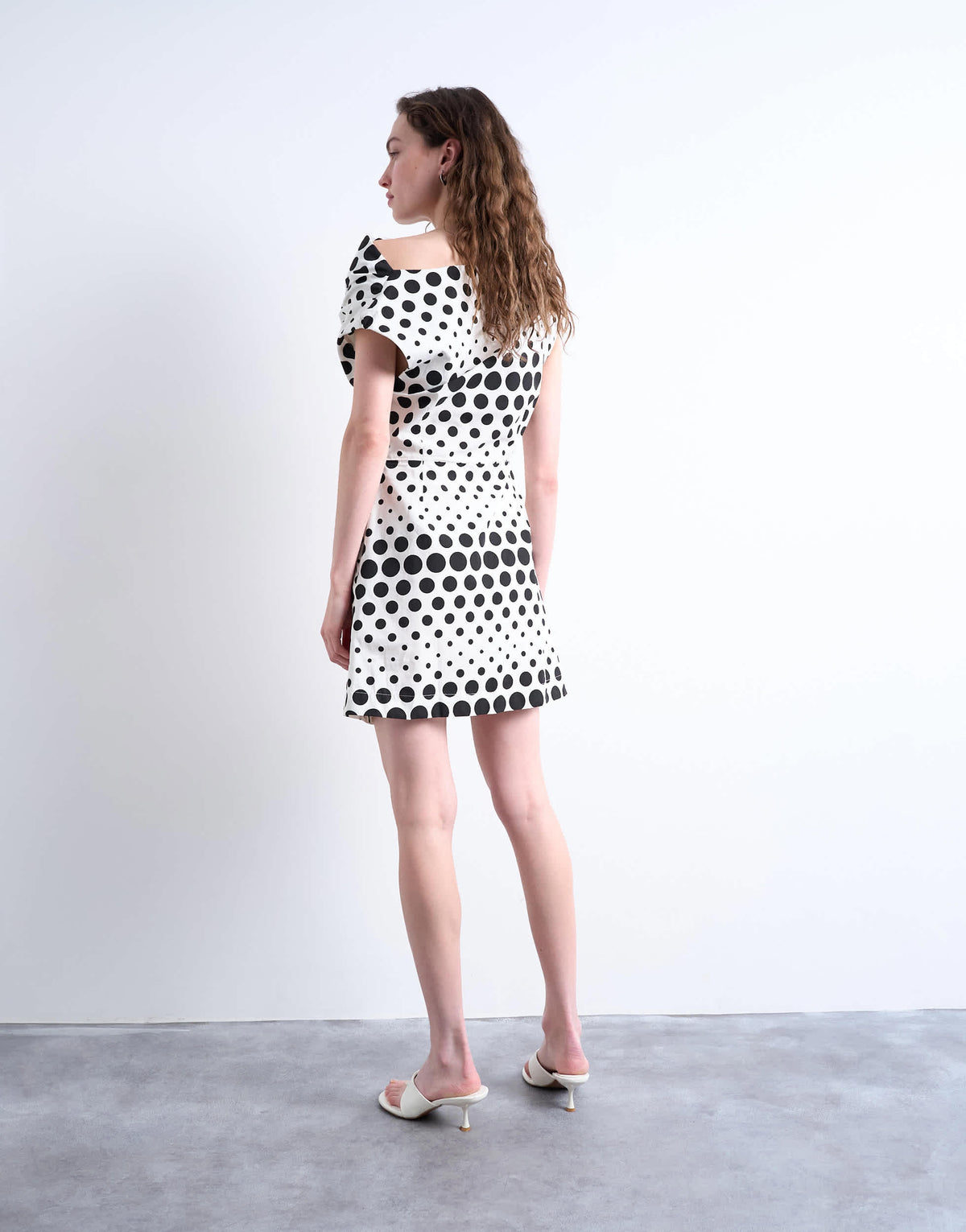 Topshop drape detail clean mini dress in abstract spot