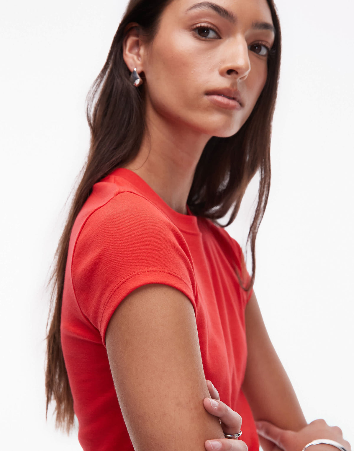 Topshop Tall everyday tee in red