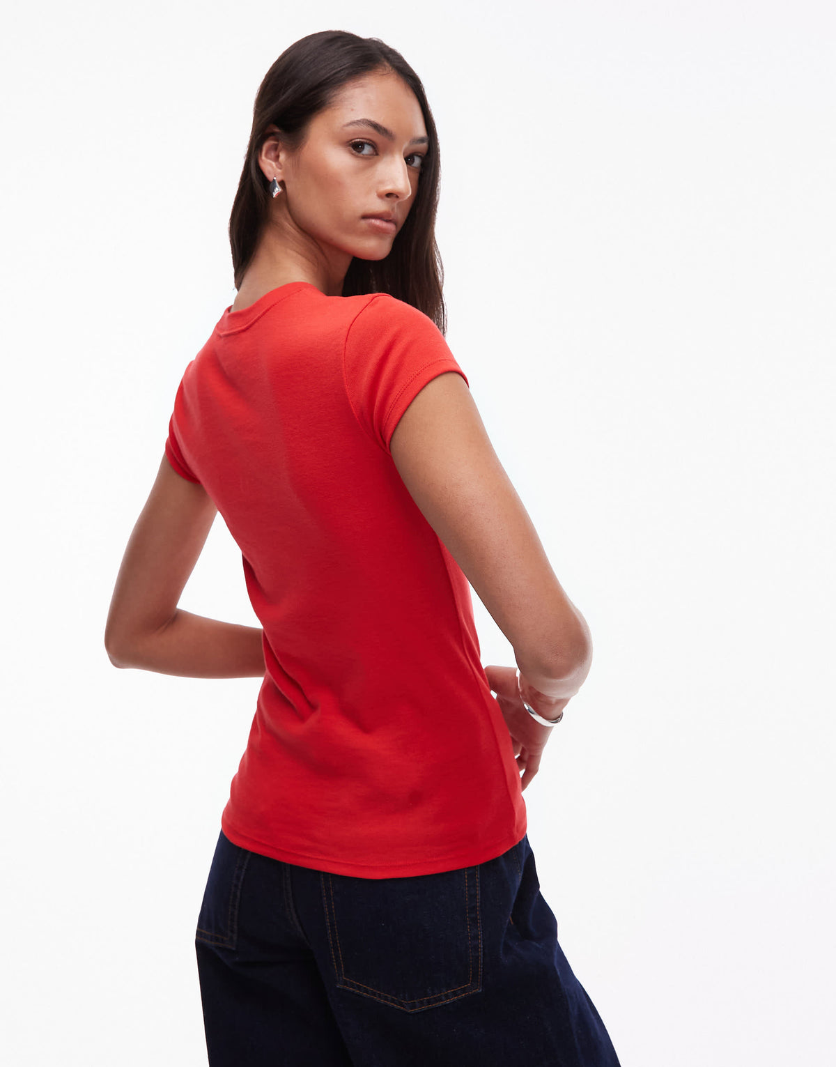 Topshop Tall everyday tee in red