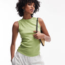 Topshop slim tank in green