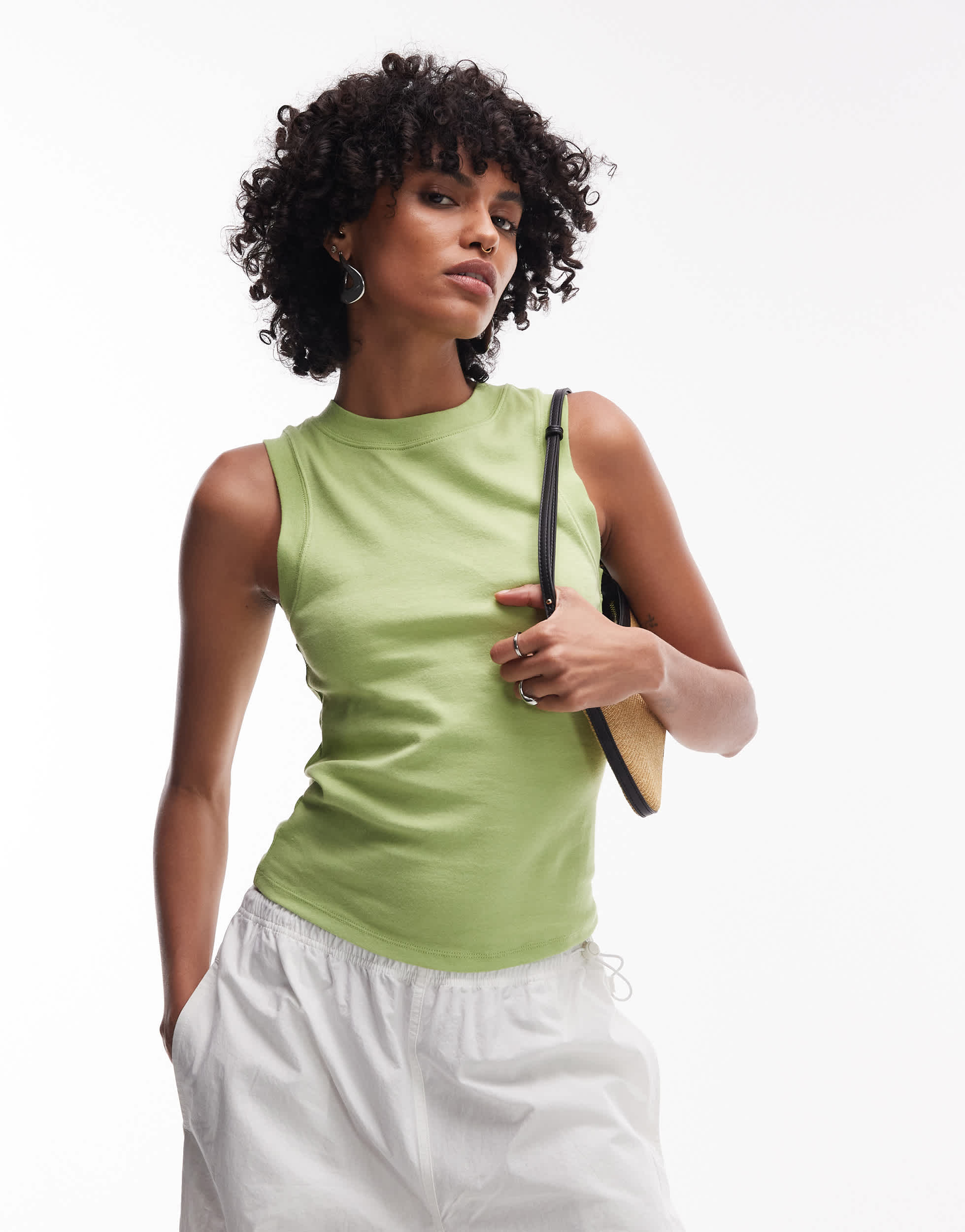 Topshop slim tank in green