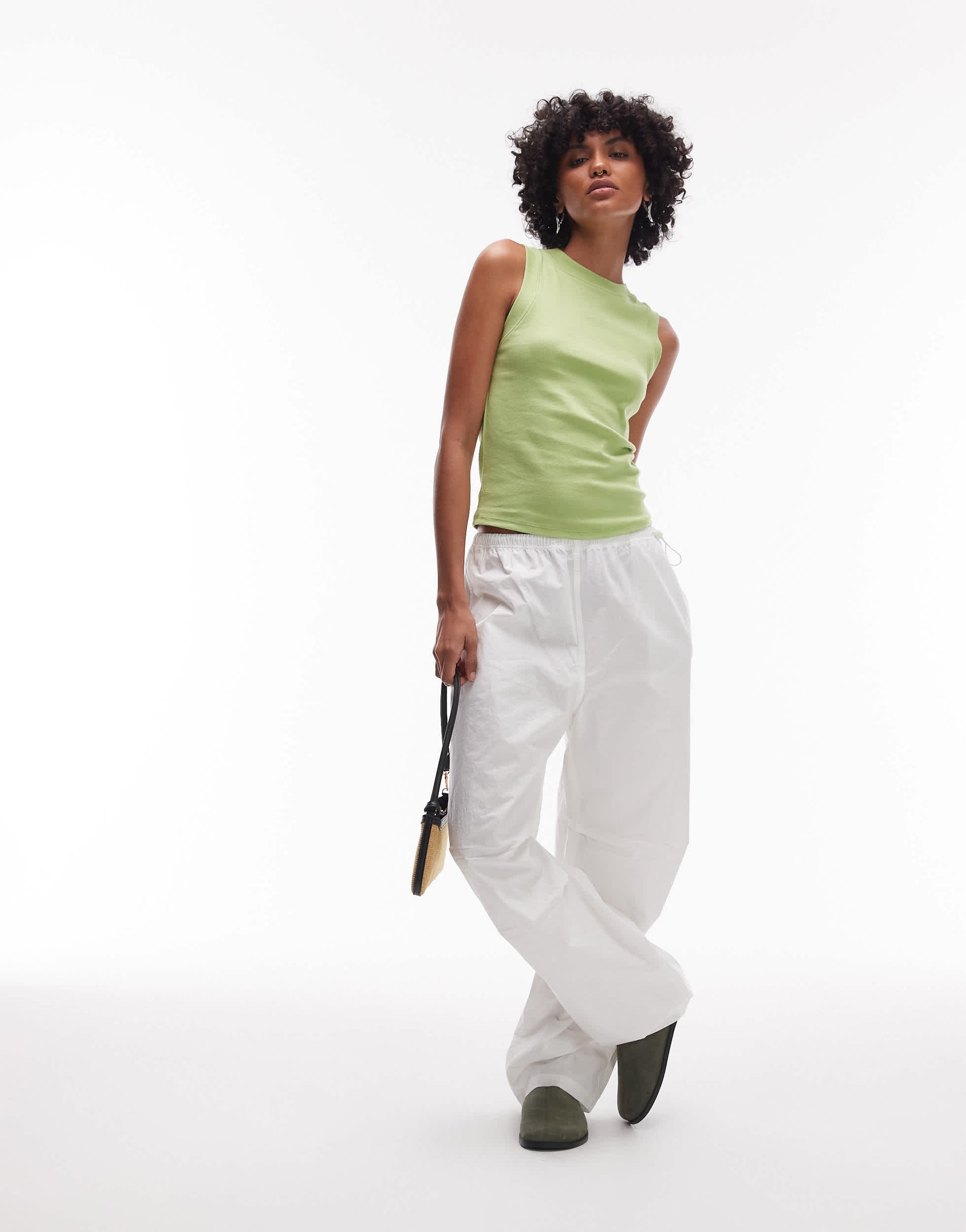 Topshop slim tank in green
