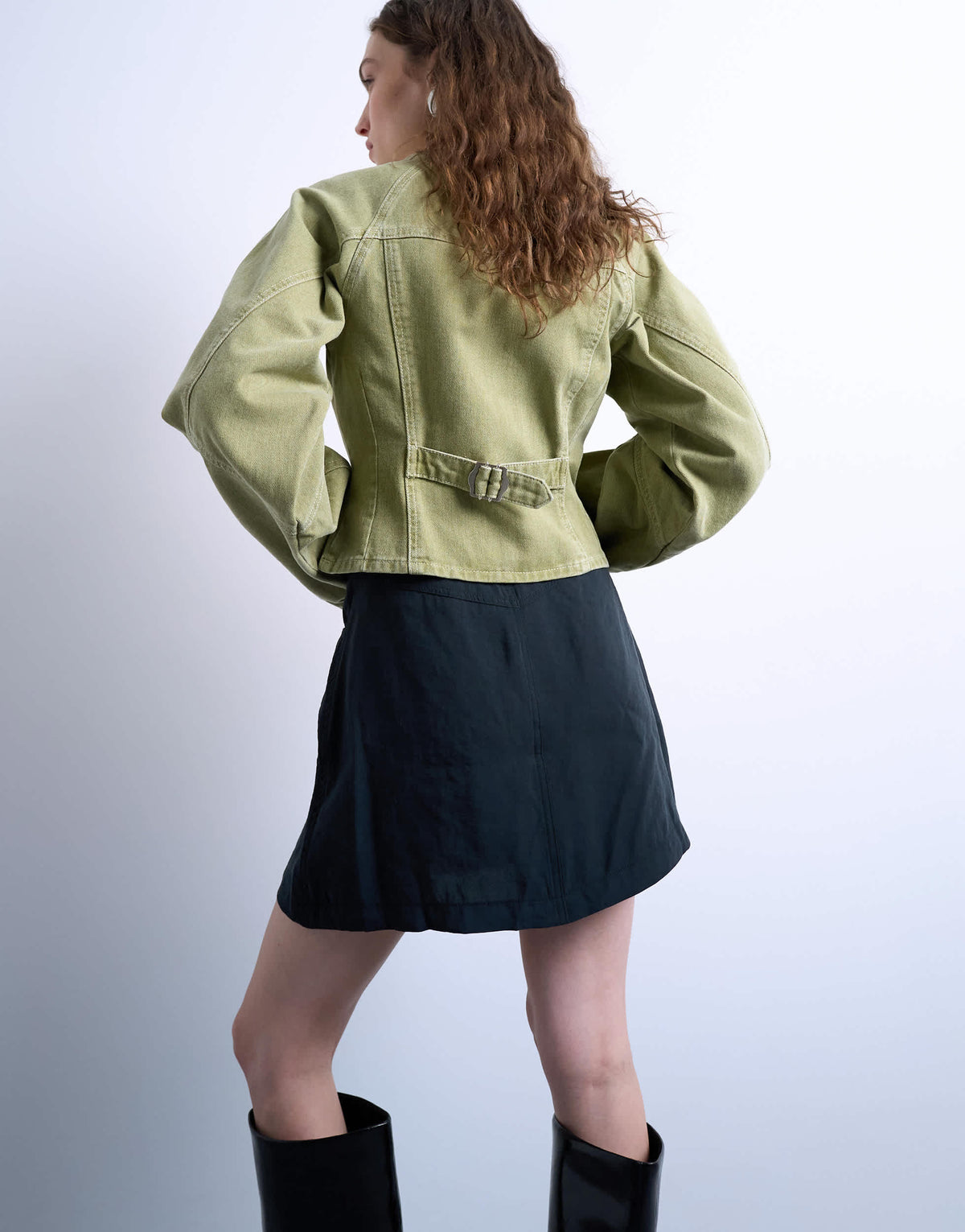 Topshop super soft cupro mini skirt in black