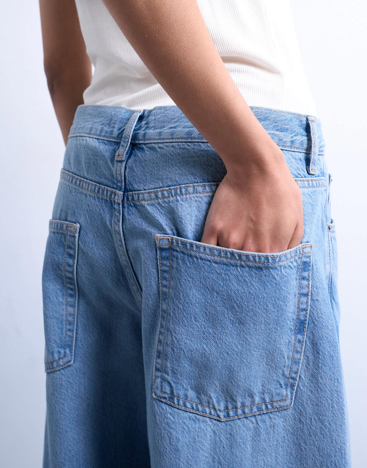 Topshop Lowrie low rise baggy jeans in vintage blue