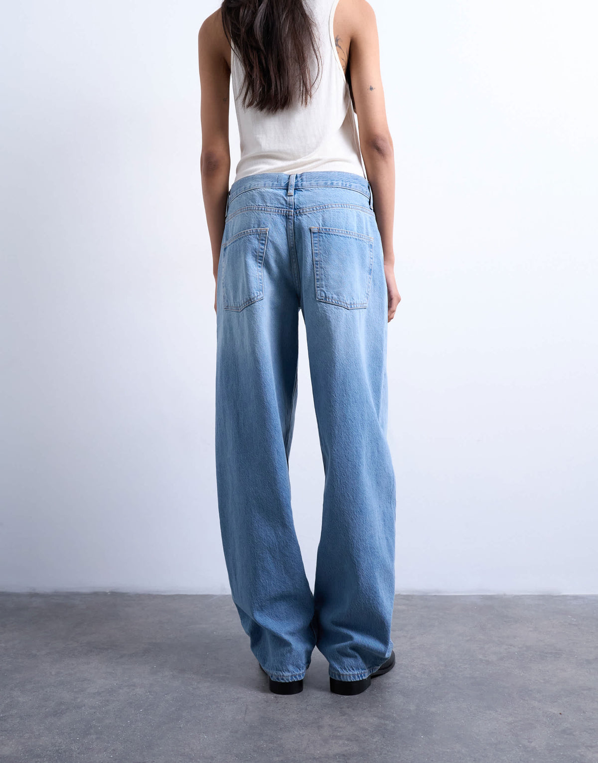 Topshop Lowrie low rise baggy jeans in vintage blue
