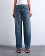 Topshop Column mid rise jeans in blue black
