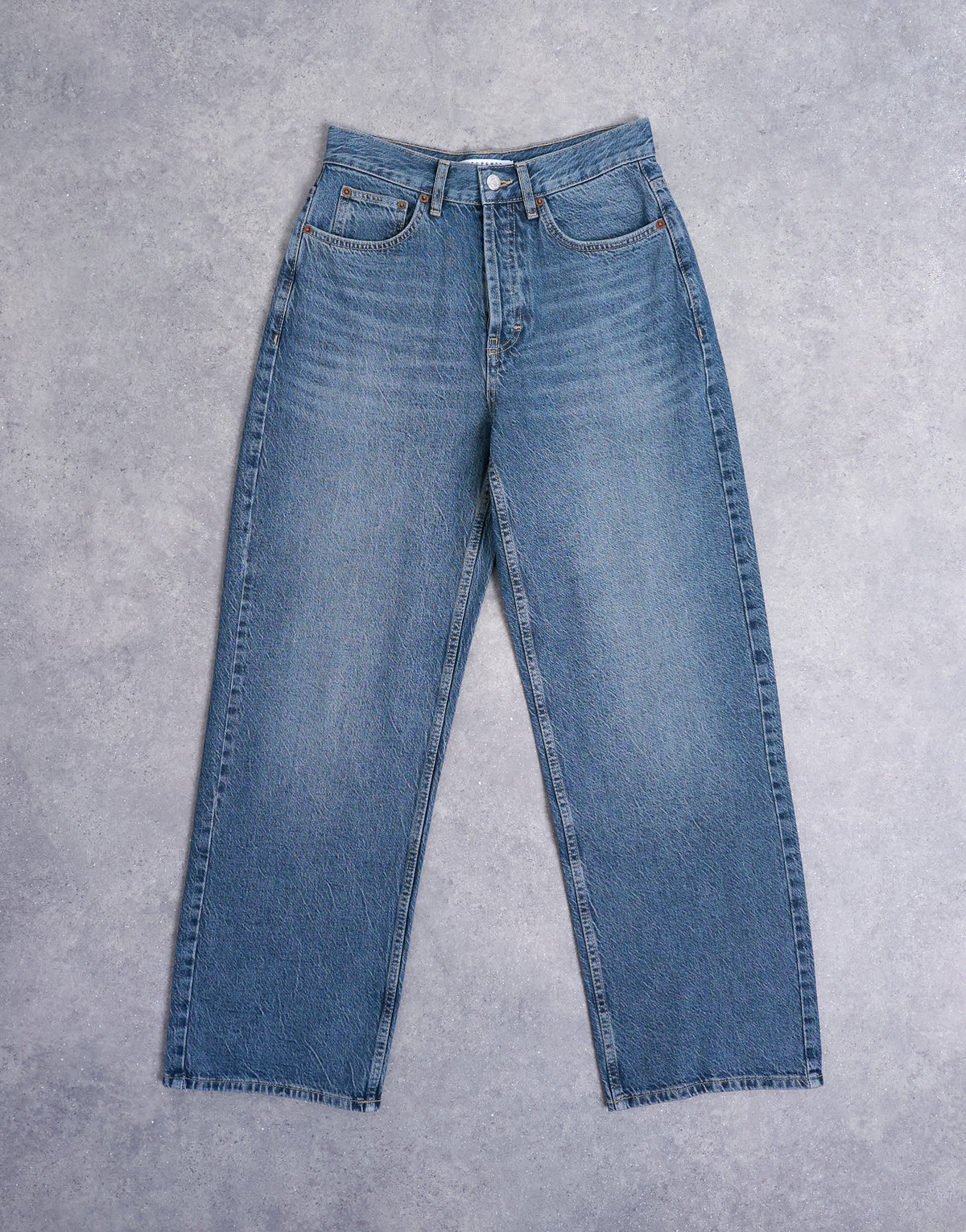 Topshop Column mid rise jeans in blue black