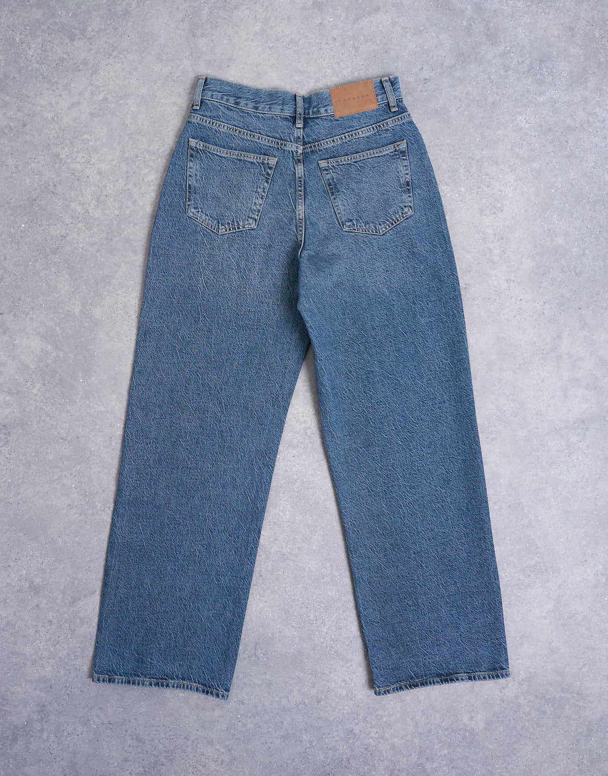 Topshop Column mid rise jeans in blue black