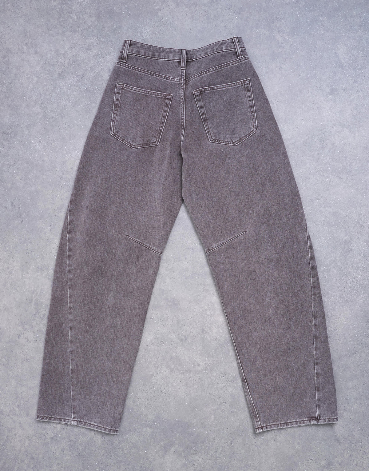 Topshop Barrel mid rise jean with seam detail in otter