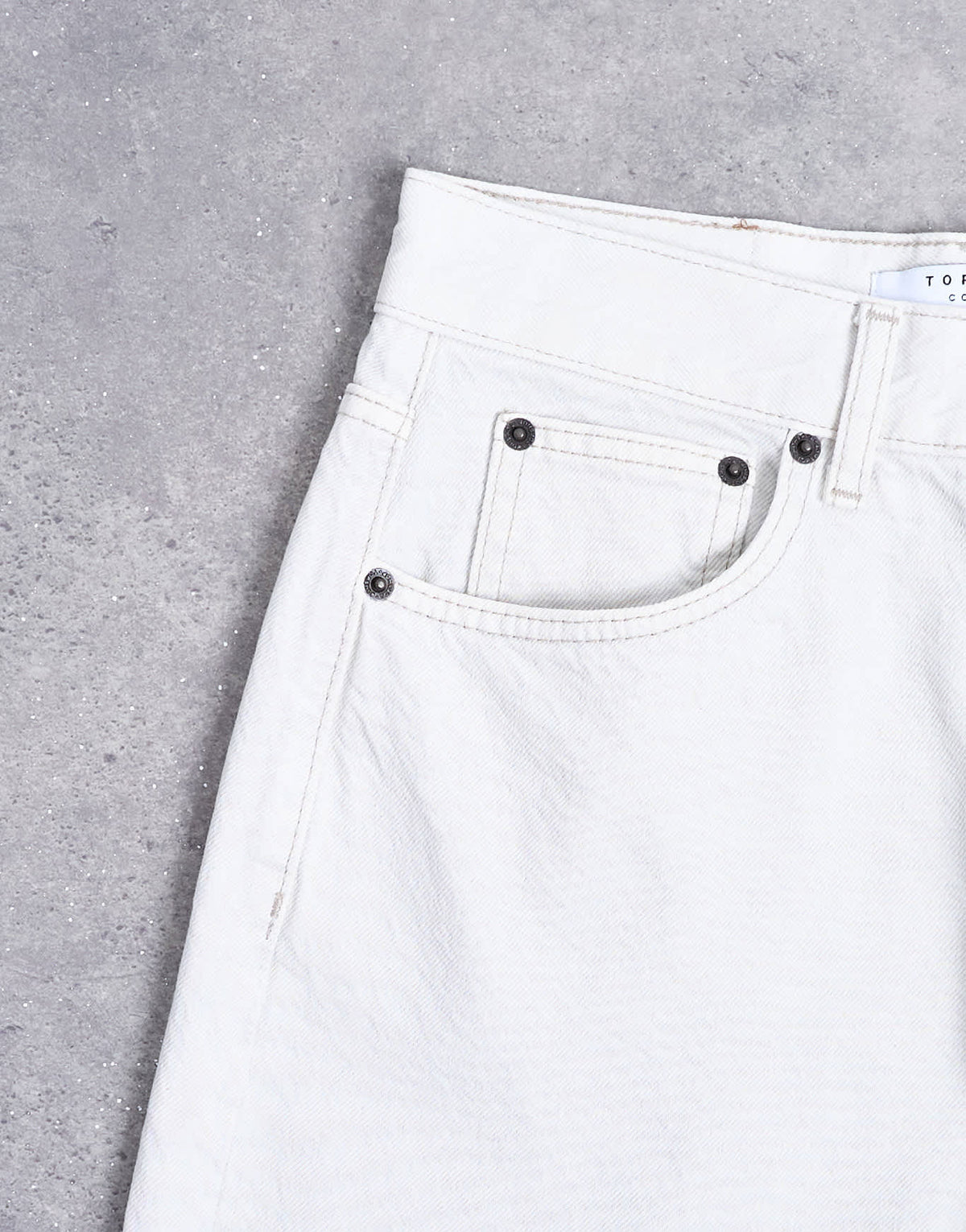 Topshop Column mid rise jeans in bone