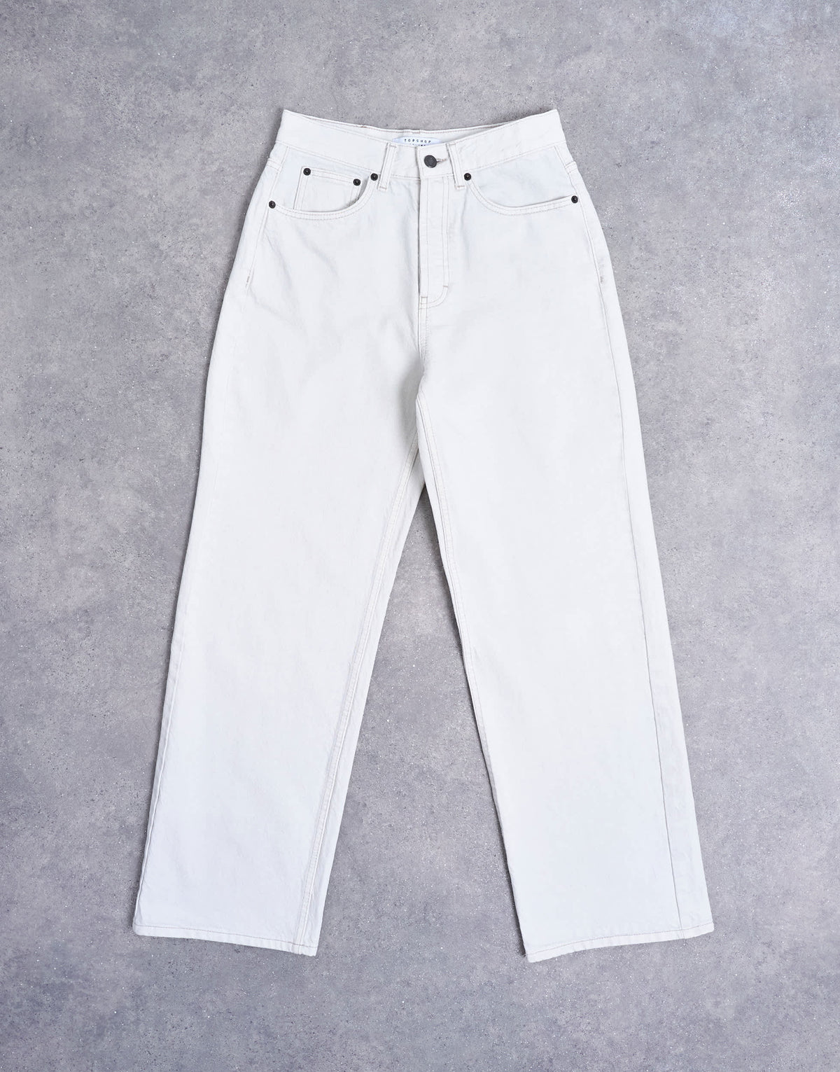Topshop Column mid rise jeans in bone