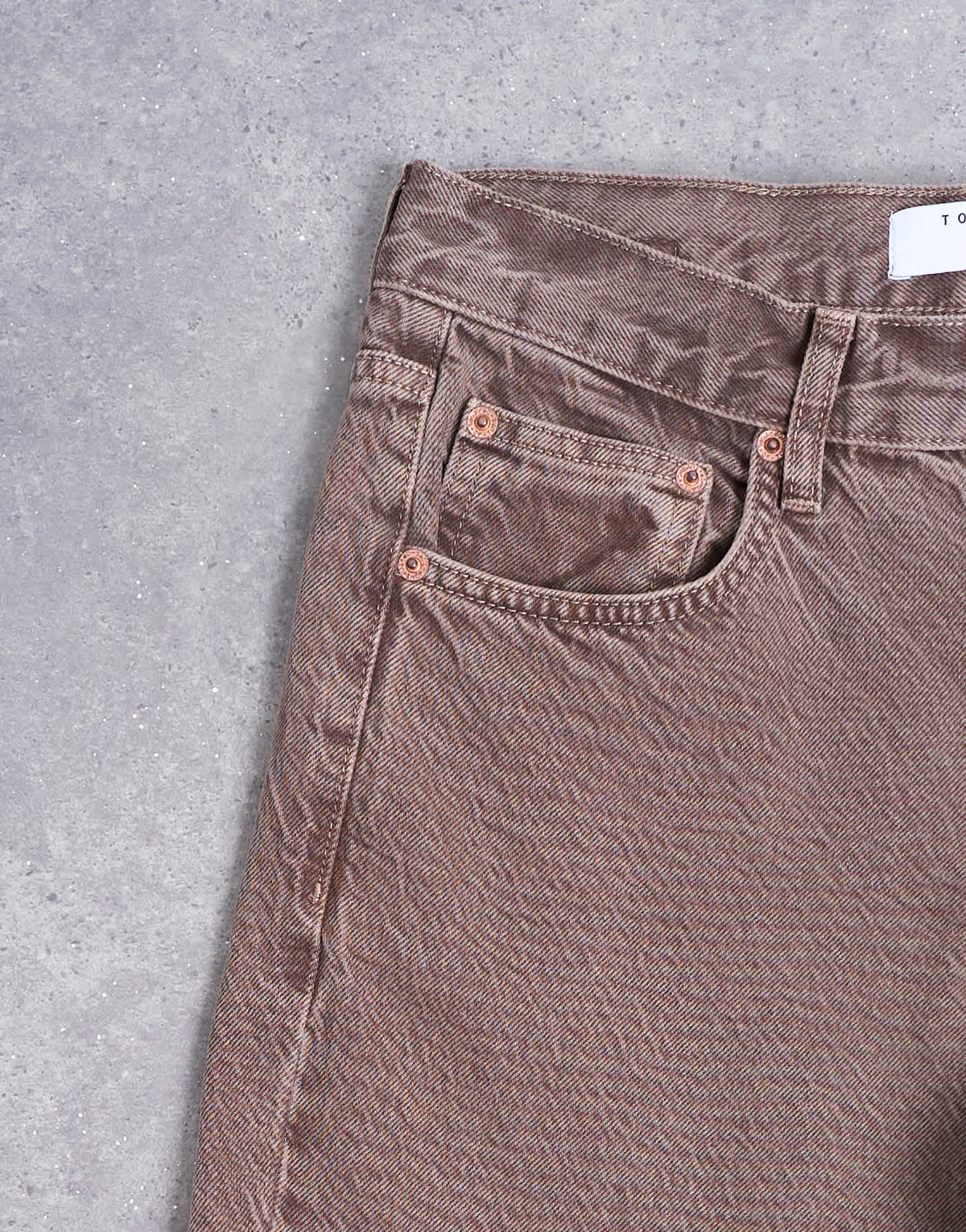 Topshop Cinch low rise relaxed jeans in otter